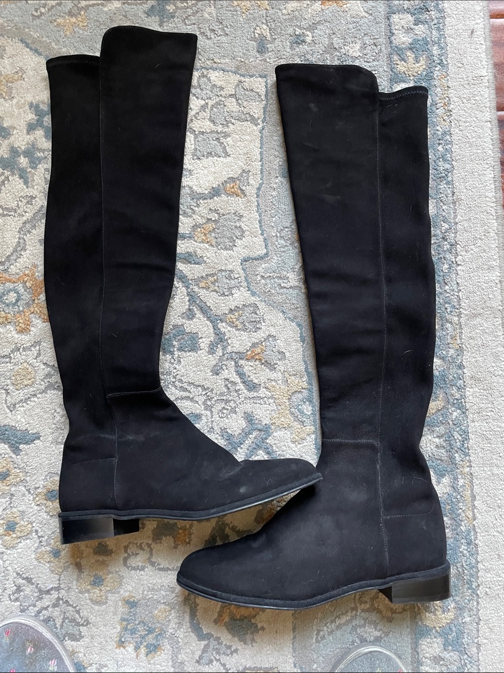 Stuart Weitzman Black Over-the-Knee Suede Boots - Picture 2 of 5
